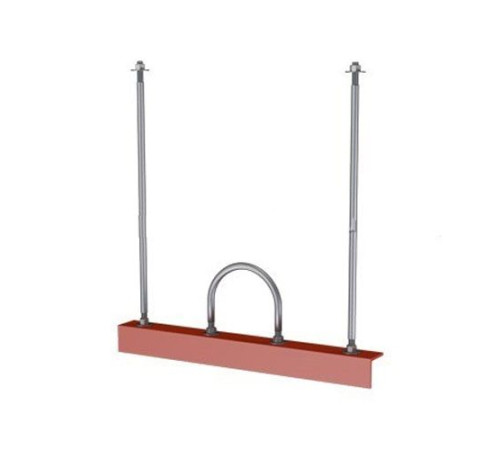 Подвески одной трубы на опорном уголке в Молодечно