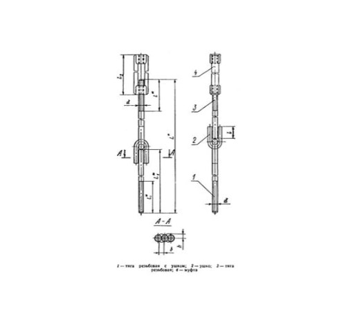 Тяги шарнирные резьбовые с муфтой для трубопроводов в Молодечно