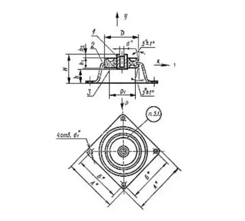 Амортизаторы приборные резинометаллические чашечные в Молодечно