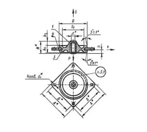 Амортизаторы приборные резинометаллические пластинчатые в Молодечно