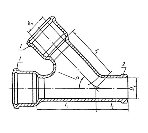 Косые чугунные тройники 60 градусов в Молодечно