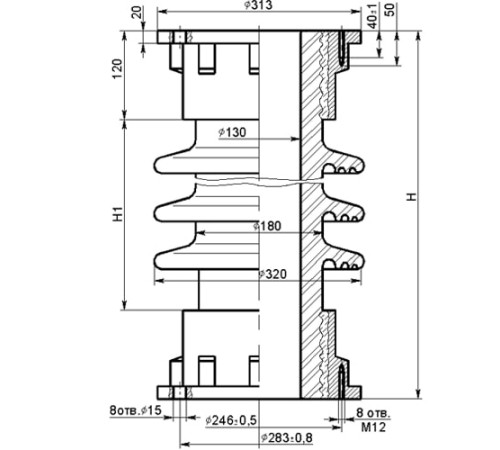 Фарфоровые армированные покрышки ПНК для конденсаторов в Молодечно