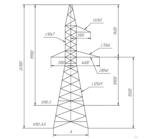 Промежуточно-угловые опоры ЛЭП в Молодечно с доставкой по Беларуси