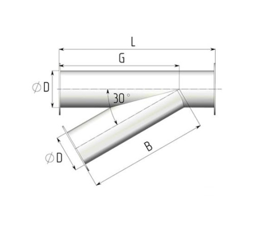 Титановые неравнопроходные косые тройники в Молодечно