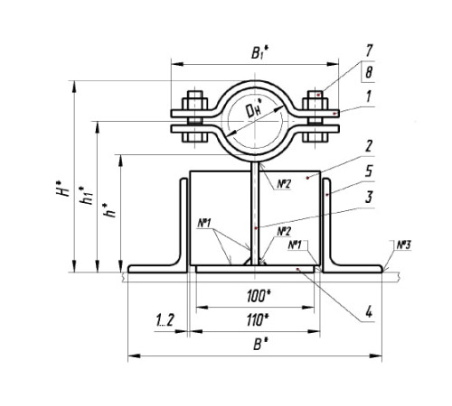 Опоры ТПР.08.17(2) для трубопроводов в Молодечно